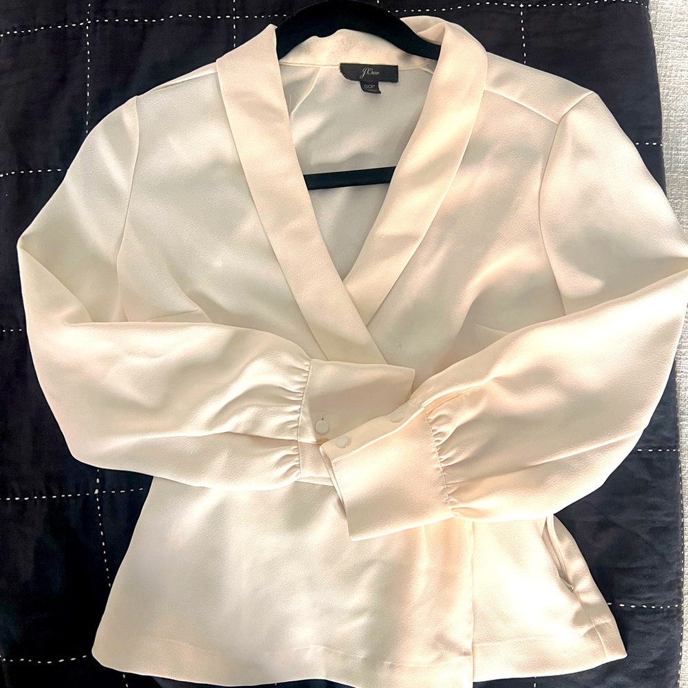 J Crew Tuxedo crepe blouse -00P
